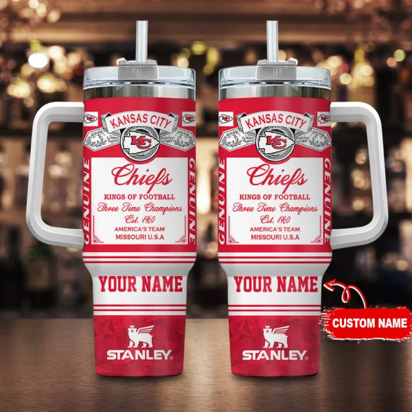 Kansas City Chiefs NFL Kings Of Football Custom Stanley Quencher 30oz-40oz Stainless Steel Tumbler Hot And Cold Tumbler