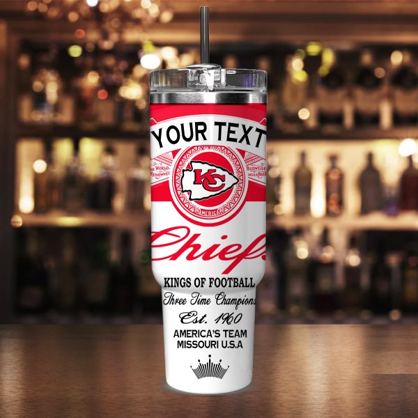Kansas City Chiefs NFL Kings Of Football Custom Stanley Quencher 30oz-40oz Stainless Steel Tumbler Hot And Cold Tumbler - Image 2