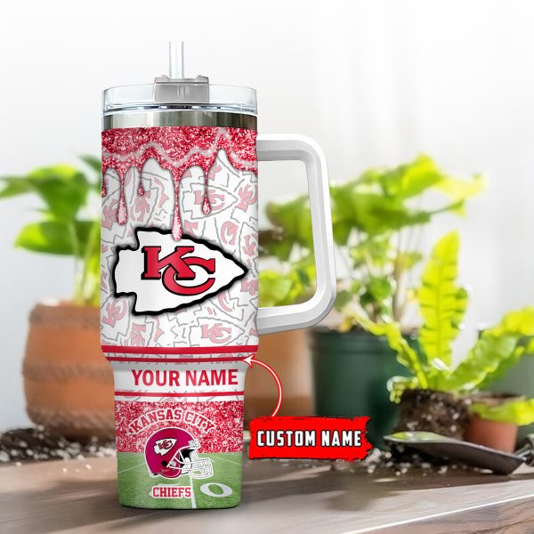Kansas City Chiefs NFL Glitter Custom Stanley Quencher 30oz-40oz Stainless Steel Tumbler Hot And Cold Tumbler