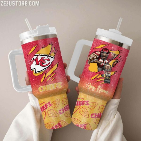 Kansas City Chiefs NFL Glitter Custom Stanley Quencher 30oz-40oz Stainless Steel Tumbler Hot And Cold Tumbler