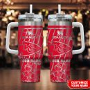 Kansas City Chiefs NFL Silver Custom Stanley Quencher 30oz-40oz Stainless Steel Tumbler Hot And Cold Tumbler