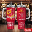 Kansas City Chiefs NFL Silver Logo Custom Stanley Quencher 30oz-40oz Stainless Steel Tumbler Hot And Cold Tumbler