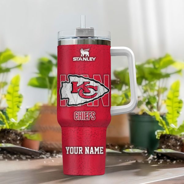 Kansas City Chiefs NFL 3D Logo Custom Stanley Quencher 30oz-40oz Stainless Steel Tumbler Hot And Cold Tumbler - Image 2