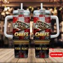 Kansas City Chiefs NFL Glitter Golden Logo Custom Stanley Quencher 30oz-40oz Stainless Steel Tumbler Hot And Cold Tumbler