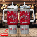Kansas City Chiefs NFL Glitter and Diamonds Bling Custom Stanley Quencher 30oz-40oz Stainless Steel Tumbler Hot And Cold Tumbler