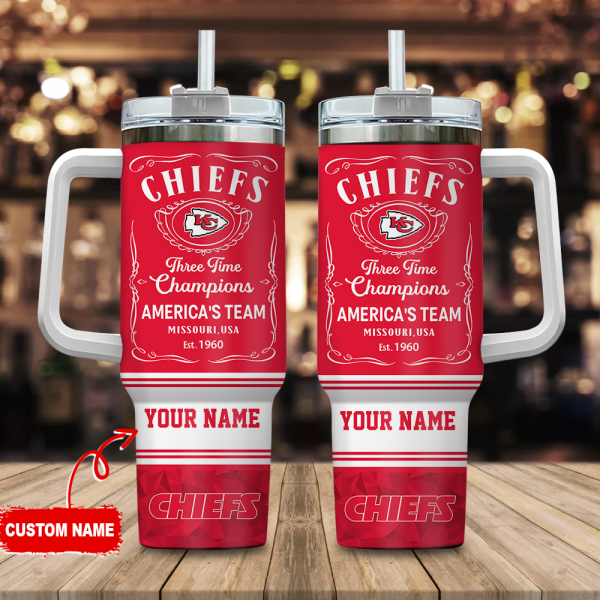 Kansas City Chiefs NFL Custom Stanley Quencher 30oz-40oz Stainless Steel Tumbler Hot And Cold Tumbler