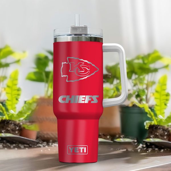 Kansas City Chiefs NFL Laser Engraved Effect Custom Stanley Quencher 30oz-40oz Stainless Steel Tumbler Hot And Cold Tumbler - Image 2