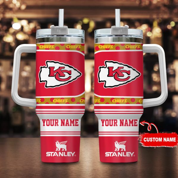 Kansas City Chiefs NFL Custom Stanley Quencher 30oz-40oz Stainless Steel Tumbler Hot And Cold Tumbler