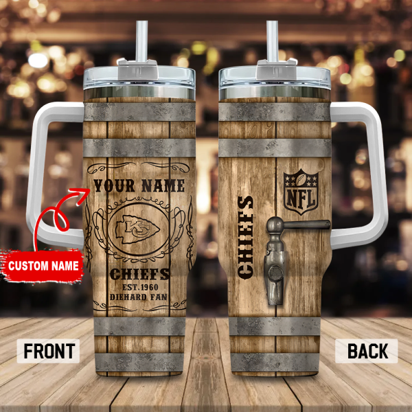 Kansas City Chiefs NFL Diehard Fan Custom Stanley Quencher 30oz-40oz Stainless Steel Tumbler Hot And Cold Tumbler