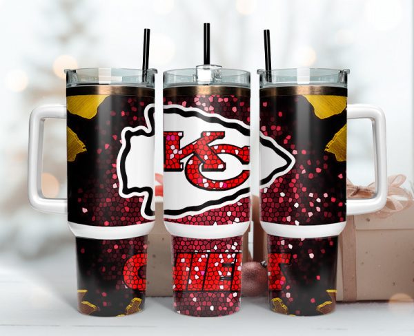 Kansas City Chiefs NFL Stained Glass Effect Custom Stanley Quencher 30oz-40oz Stainless Steel Tumbler Hot And Cold Tumbler