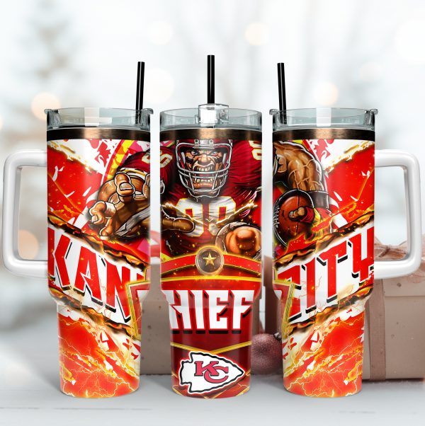 Kansas City Chiefs NFL Mascot Custom Stanley Quencher 30oz-40oz Stainless Steel Tumbler Hot And Cold Tumbler