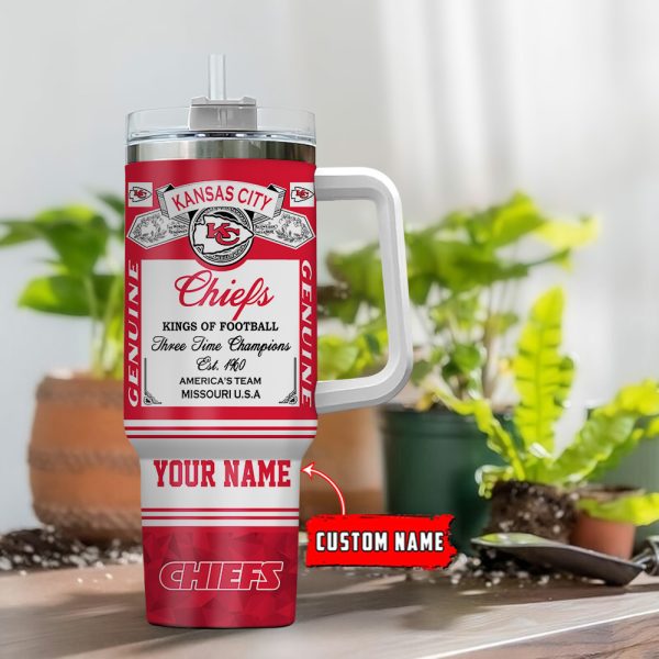 Kansas City Chiefs NFL Kings of Football Custom Stanley Quencher 30oz-40oz Stainless Steel Tumbler Hot And Cold Tumbler - Image 2