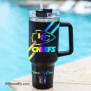 Kansas City Chiefs NFL Hologram Logo Custom Stanley Quencher 30oz-40oz Stainless Steel Tumbler Hot And Cold Tumbler