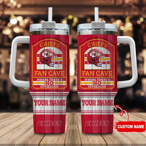 Kansas City Chiefs NFL Fan Cave Custom Stanley Quencher 30oz-40oz Stainless Steel Tumbler Hot And Cold Tumbler