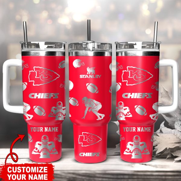 Kansas City Chiefs NFL Custom Stanley Quencher 30oz-40oz Stainless Steel Tumbler Hot And Cold Tumbler