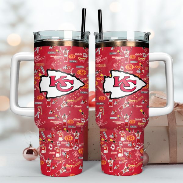 Kansas City Chiefs Football NFL Sport Custom Stanley Quencher 30oz-40oz Stainless Steel Tumbler - Image 2