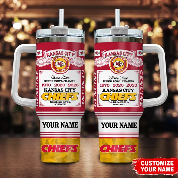 Kansas City Chiefs NFL Super Bowl Champs Pride Custom Stanley Quencher 30oz-40oz Stainless Steel Tumbler Hot And Cold Tumbler