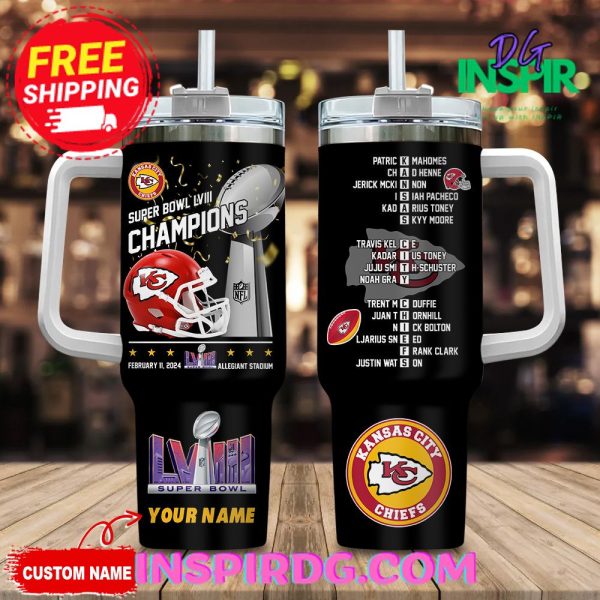 Kansas City Chiefs NFL Custom Stanley Quencher 30oz-40oz Stainless Steel Tumbler