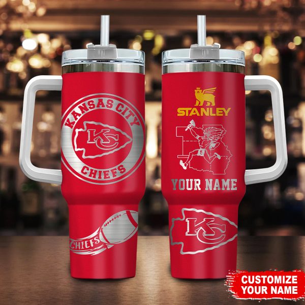 Kansas City Chiefs NFL Custom Stanley Quencher 30oz-40oz Stainless Steel Tumbler Hot And Cold Tumbler
