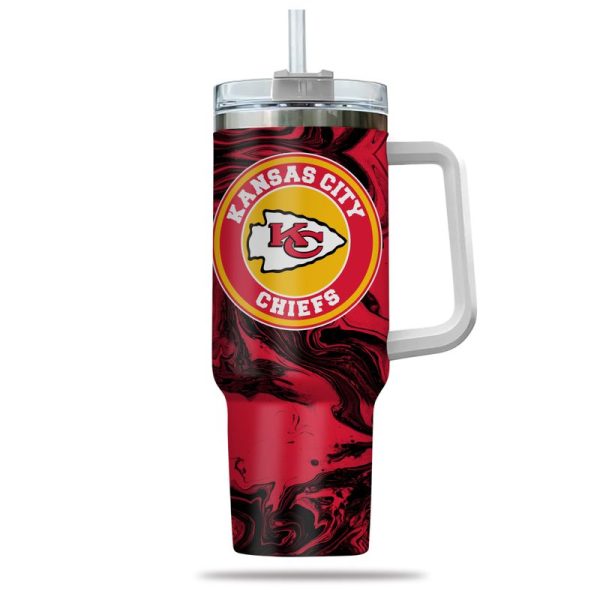 Kansas City Chiefs NFL Custom Stanley Quencher 30oz-40oz Stainless Steel Tumbler Hot And Cold Tumbler - Image 2