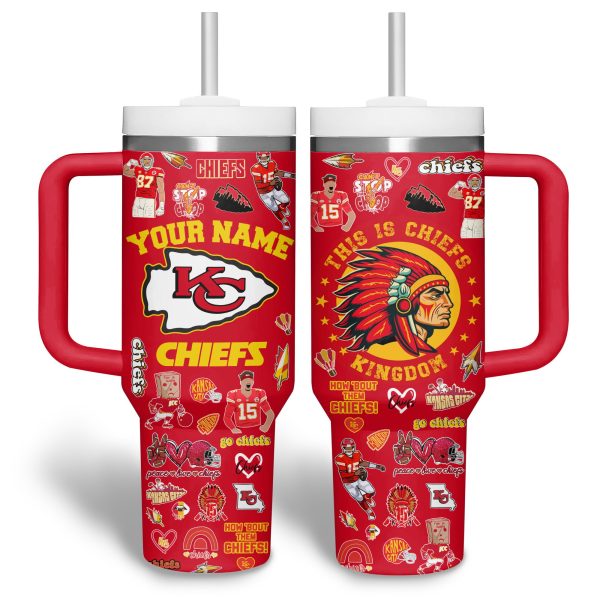 Kansas City Chiefs NFL Custom Stanley Quencher 30oz-40oz Stainless Steel Tumbler