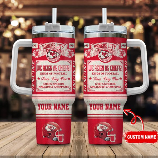 Kansas City Chiefs NFL Vintage Kings Of Football Custom Stanley Quencher 30oz-40oz Stainless Steel Tumbler Hot And Cold Tumbler