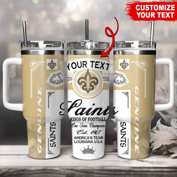 New Orleans Saints NFL Kings Of Football Custom Stanley Quencher 30oz-40oz Stainless Steel Tumbler Hot And Cold Tumbler