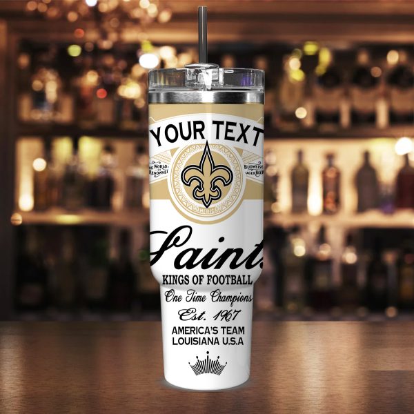 New Orleans Saints NFL Kings Of Football Custom Stanley Quencher 30oz-40oz Stainless Steel Tumbler Hot And Cold Tumbler - Image 2