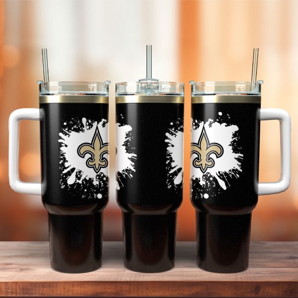 New Orleans Saints NFL Custom Stanley Quencher 30oz-40oz Stainless Steel Tumbler Hot And Cold Tumbler