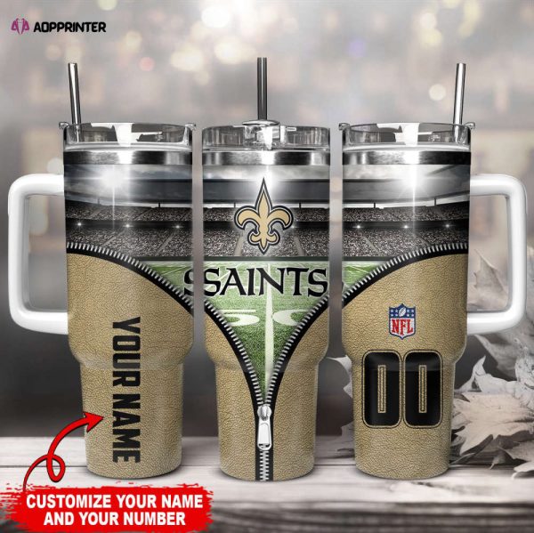 New Orleans Saints NFL Custom Stanley Quencher 30oz-40oz Stainless Steel Tumbler Hot And Cold Tumbler