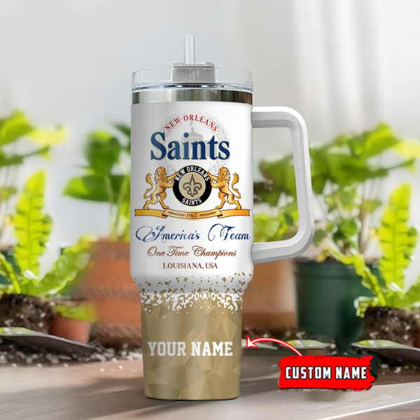 New Orleans Saints NFL Champions Modelo Custom Stanley Quencher 30oz-40oz Stainless Steel Tumbler Hot And Cold Tumbler - Image 2