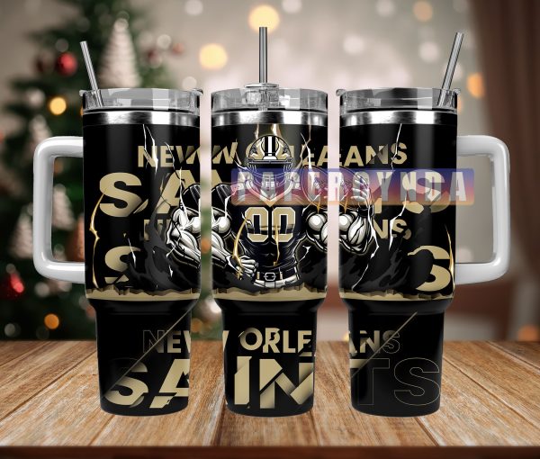 New Orleans Saints Custom Stanley Quencher 30oz-40oz Stainless Steel Tumbler Hot And Cold Tumbler