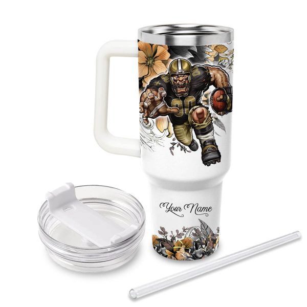 New Orleans Saints NFL Custom Stanley Quencher 30oz-40oz Stainless Steel Tumbler Hot And Cold Tumbler - Image 2