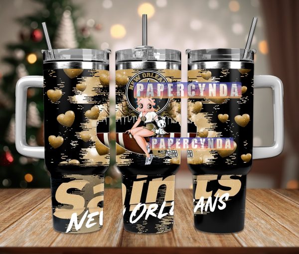 New Orleans Saints Custom Stanley Quencher 30oz-40oz Stainless Steel Tumbler Hot And Cold Tumbler
