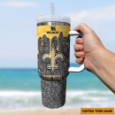 NFL New Orleans Saints Custom Stanley Quencher 30oz-40oz Stainless Steel Tumbler Hot And Cold Tumbler