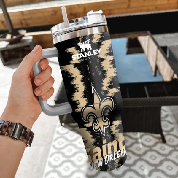 NFL New Orleans Saints Custom Stanley Quencher 30oz-40oz Stainless Steel Tumbler Hot And Cold Tumbler