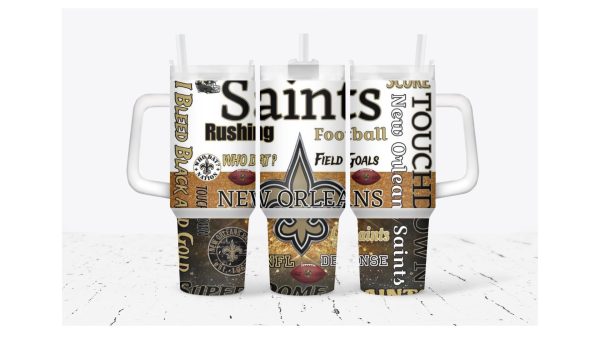 New Orleans Saints Football NFL Custom Stanley Quencher 30oz-40oz Stainless Steel Tumbler Hot And Cold Tumbler