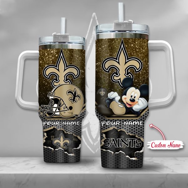 New Orleans Saints NFL Custom Stanley Quencher 30oz-40oz Stainless Steel Tumbler Hot And Cold Tumbler