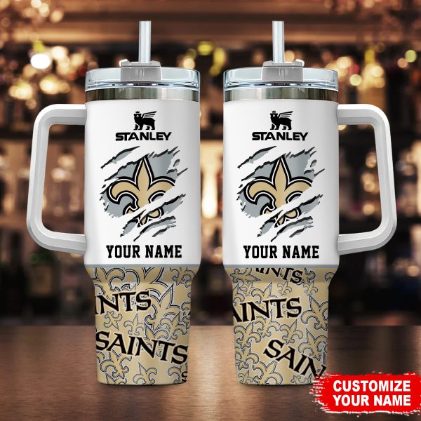 New Orleans Saints NFL Custom Stanley Quencher 30oz-40oz Stainless Steel Tumbler Hot And Cold Tumbler