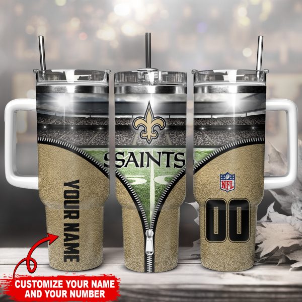 New Orleans Saints NFL Custom Stanley Quencher 30oz-40oz Stainless Steel Tumbler Hot And Cold Tumbler