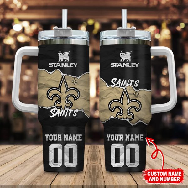 New Orleans Saints NFL Custom Stanley Quencher 30oz-40oz Stainless Steel Tumbler Hot And Cold Tumbler