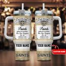 New Orleans Saints NFL Kings of Football Custom Stanley Quencher 30oz-40oz Stainless Steel Tumbler Hot And Cold Tumbler