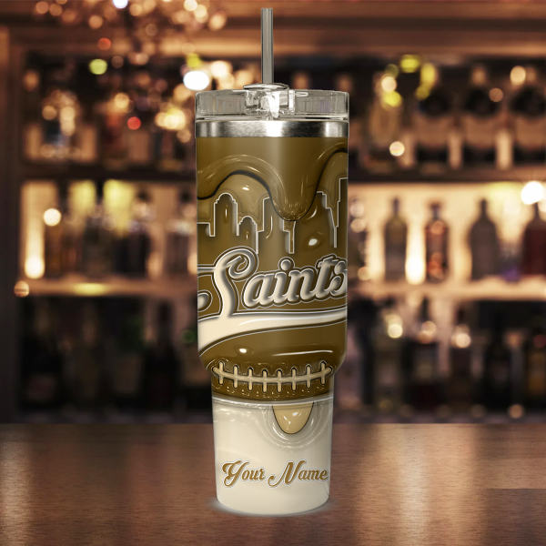 New Orleans Saints NFL Custom Stanley Quencher 30oz-40oz Stainless Steel Tumbler Hot And Cold Tumbler - Image 2