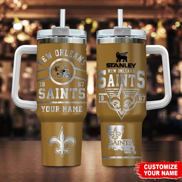 New Orleans Saints NFL Custom Stanley Quencher 30oz-40oz Stainless Steel Tumbler Hot And Cold Tumbler