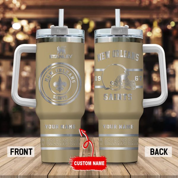 New Orleans Saints NFL Custom Stanley Quencher 30oz-40oz Stainless Steel Tumbler Hot And Cold Tumbler