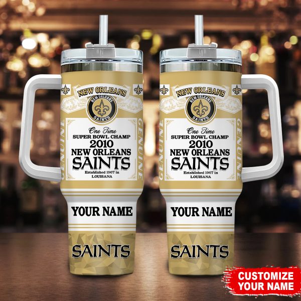 New Orleans Saints NFL Super Bowl Champs Pride Custom Stanley Quencher 30oz-40oz Stainless Steel Tumbler Hot And Cold Tumbler