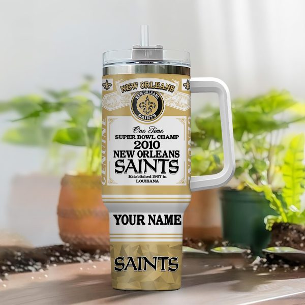 New Orleans Saints NFL Super Bowl Champs Pride Custom Stanley Quencher 30oz-40oz Stainless Steel Tumbler Hot And Cold Tumbler - Image 2