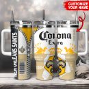 New Orleans Saints NFL Corona Extra Custom Stanley Quencher 30oz-40oz Stainless Steel Tumbler Hot And Cold Tumbler