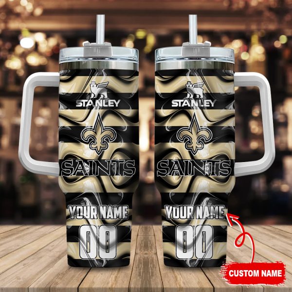 New Orleans Saints NFL Custom Stanley Quencher 30oz-40oz Stainless Steel Tumbler Hot And Cold Tumbler