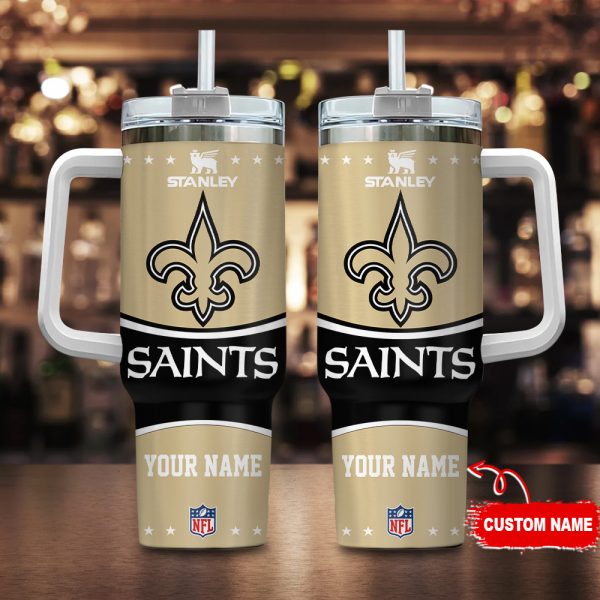 New Orleans Saints NFL Custom Stanley Quencher 30oz-40oz Stainless Steel Tumbler Hot And Cold Tumbler